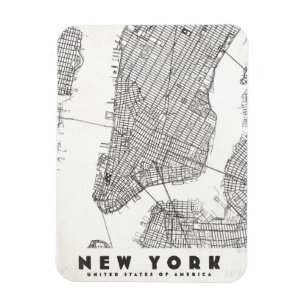 Ímã Mapa de Viagem Antigo da Cidade de Nova York