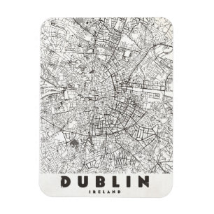 Ímã Mapa de Viagem Antigo de Dublin Irlanda