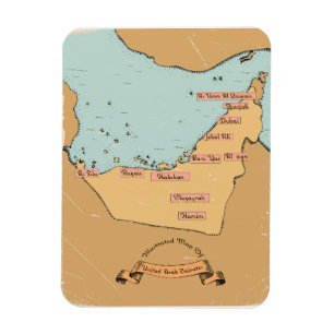 Ímã Mapa de viagem antigo do Bahrein