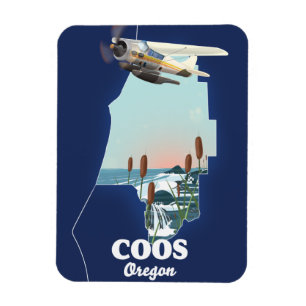 Ímã Mapa de viagem Coos Oregon