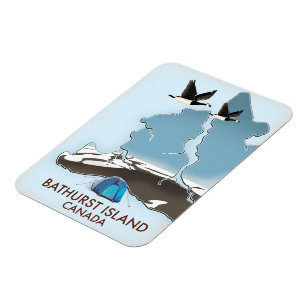 Ímã Mapa de Viagem da Ilha Bathurst Canada