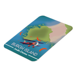 Ímã Mapa de viagem da Ilha Burgh Devon