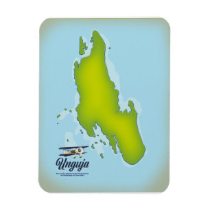 Ímã Mapa de viagem da Ilha de Unguja