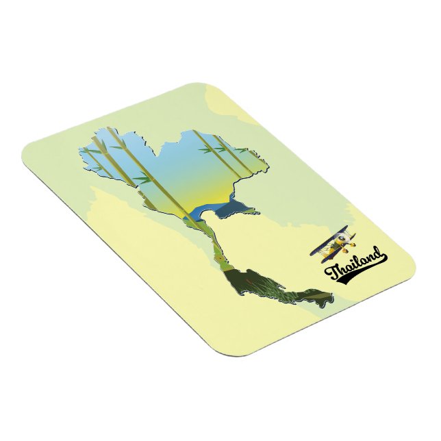 Ímã Mapa de Viagem da Tailândia (Lado Direito)