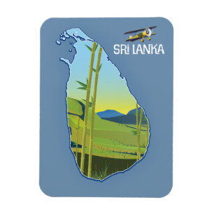 Ímã Mapa de viagem do Sri Lanka