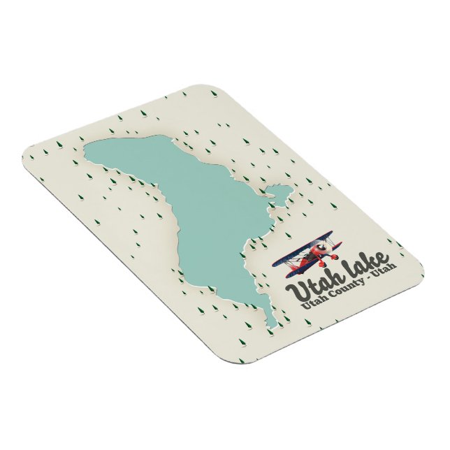 Ímã Mapa de viagem do Utah Lake, Utah (Lado Direito)