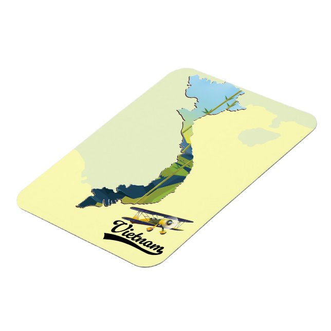 Ímã Mapa de viagem do Vietnã (Left Side)