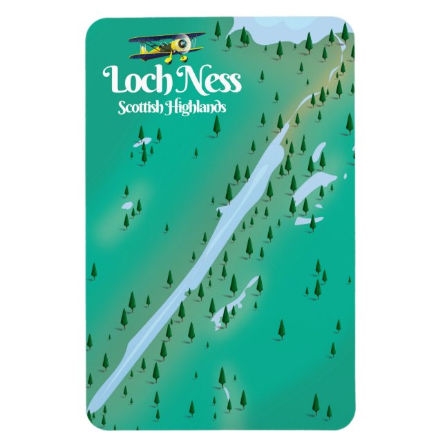Ímã Mapa de viagem Loch Ness Terras Altas da Escócia (Vertical)