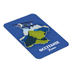 Ímã Mapa de viagem Occitanie França