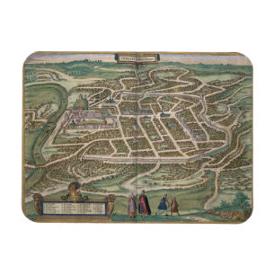 Ímã Mapa de Vilnius, Lithuania, 'de Civitates Orbis T