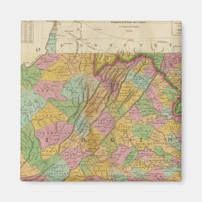 Imã Mapa De Virgínia E Maryland (Frente)