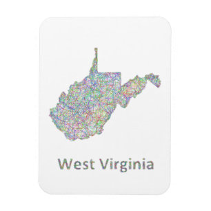 Ímã Mapa de West Virginia