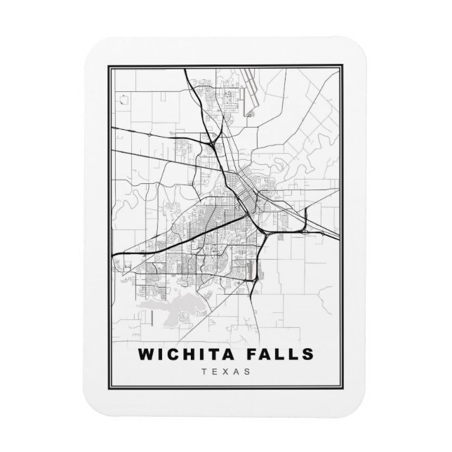 Ímã Mapa de Wichita Falls (Vertical)