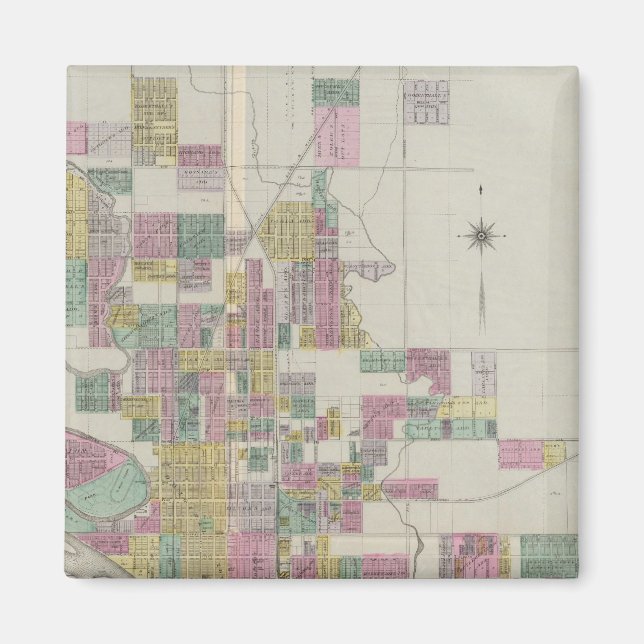 Imã Mapa de Wichita, Kansas (Frente)