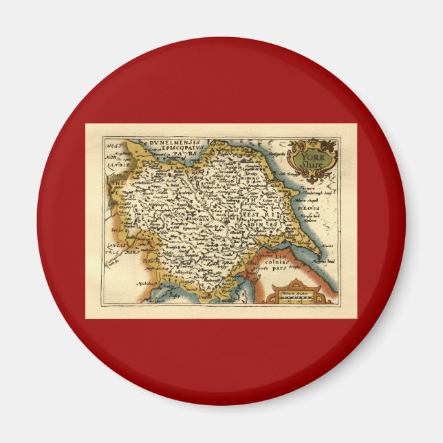 Imã Mapa do Atlas Antiquário Antiquário do Condado de  (Frente)