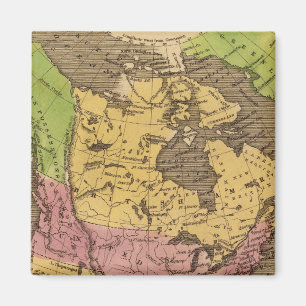 Imã Mapa do Atlas Colorido da América do Norte