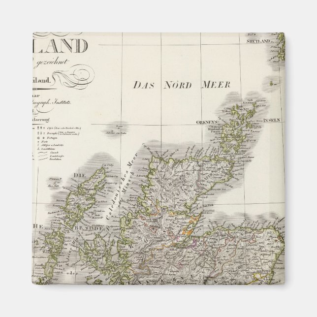 Imã Mapa do Atlas da Escócia (Frente)
