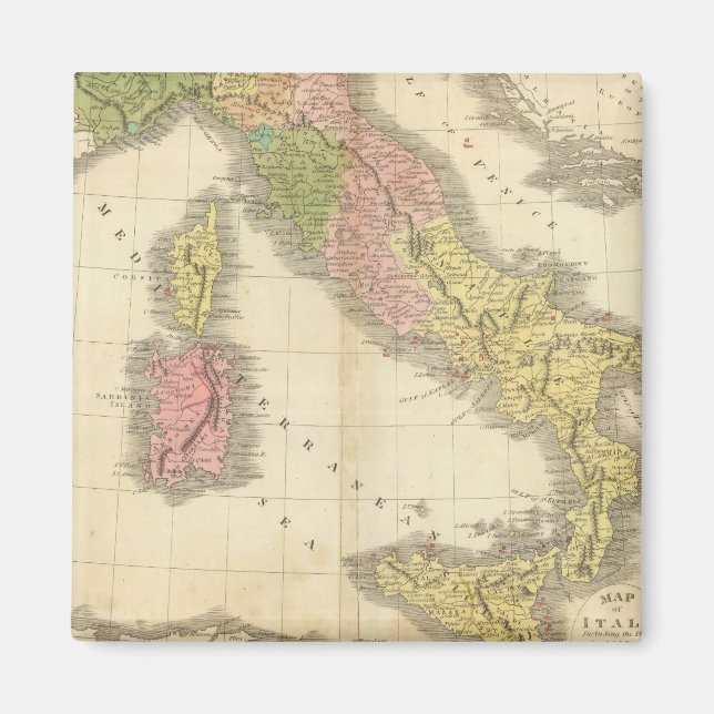 Imã Mapa do Atlas de Conologia da Itália (Frente)