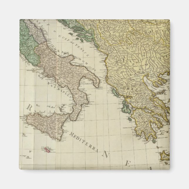 Imã Mapa do Atlas do Mediterrâneo composto (Frente)