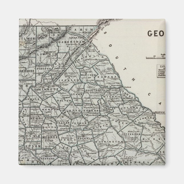 Imã Mapa do Atlas Georgia (Frente)