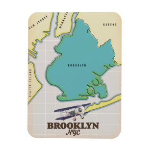 Ímã Mapa do Brooklyn em Nova Iorque