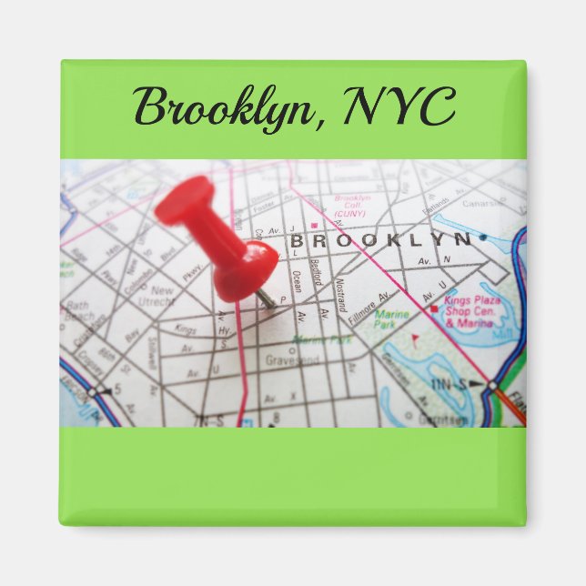 Imã Mapa do Brooklyn New York (Frente)