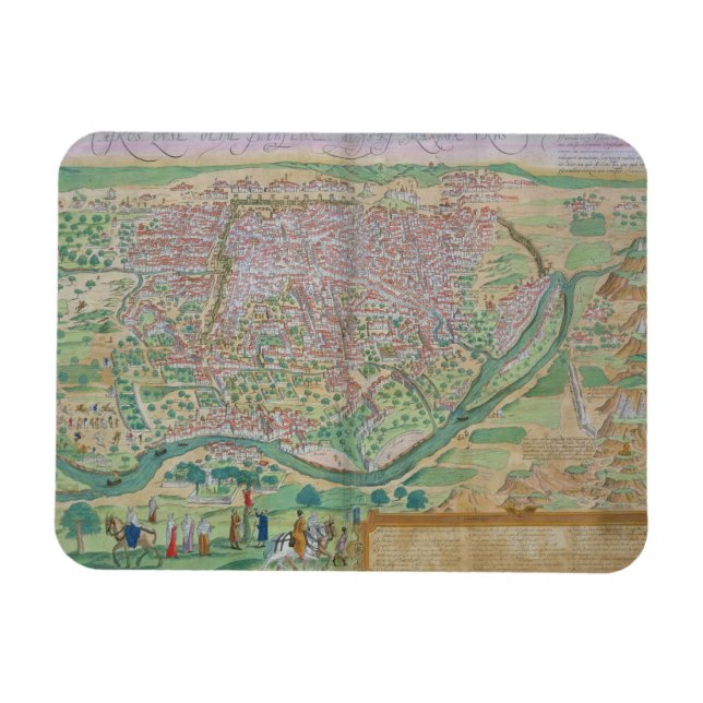 Ímã Mapa do Cairo, de "Civitates Orbis Terrarum" por G (Horizontal)