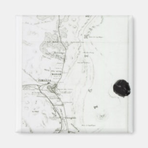 Imã Mapa do canal de Suez, c.1869