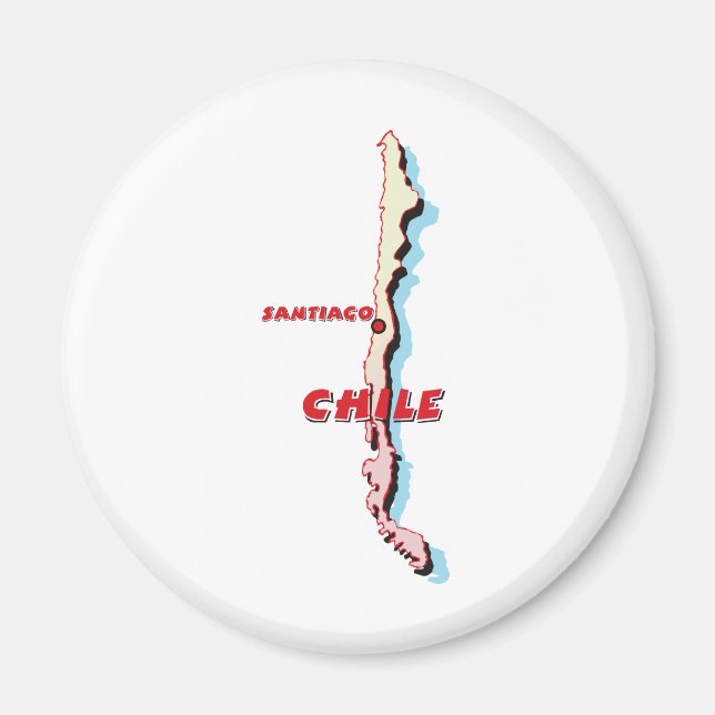 Imã Mapa do Chile (Frente)