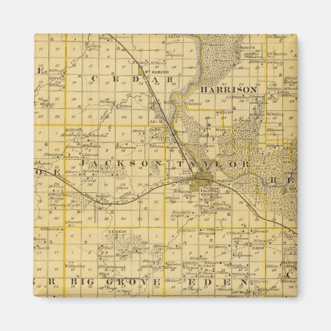 Imã Mapa do Condado de Benton, Estado de Iowa (Frente)