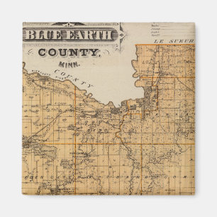 Imã Mapa do Condado de Blue Earth, Minnesota
