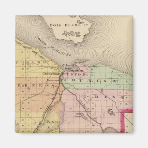 Imã Mapa do Condado de Cheboygan, Michigan