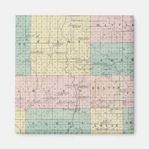 Imã Mapa do Condado de Clark, Estado de Wisconsin