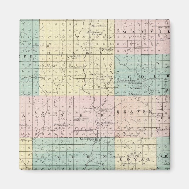 Imã Mapa do Condado de Clark, Estado de Wisconsin (Frente)