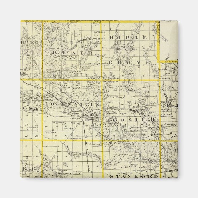 Imã Mapa do Condado de Clay, Flora e Louisville (Frente)