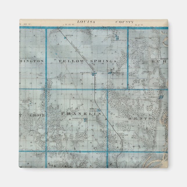 Imã Mapa do Condado de Des Moines, Estado de Iowa (Frente)