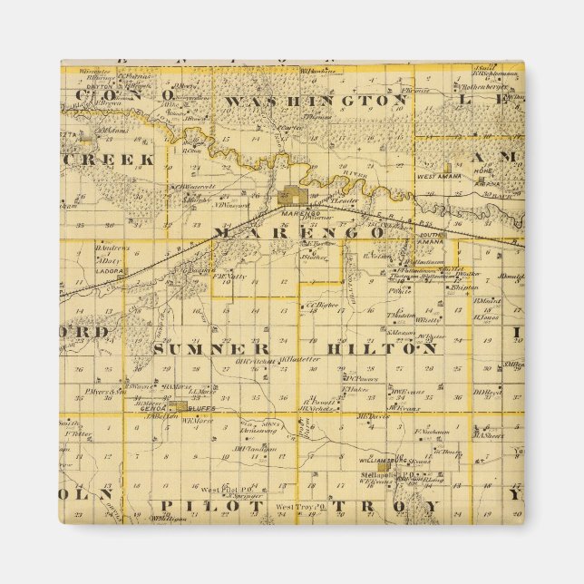 Imã Mapa do Condado de Iowa, Estado de Iowa (Frente)