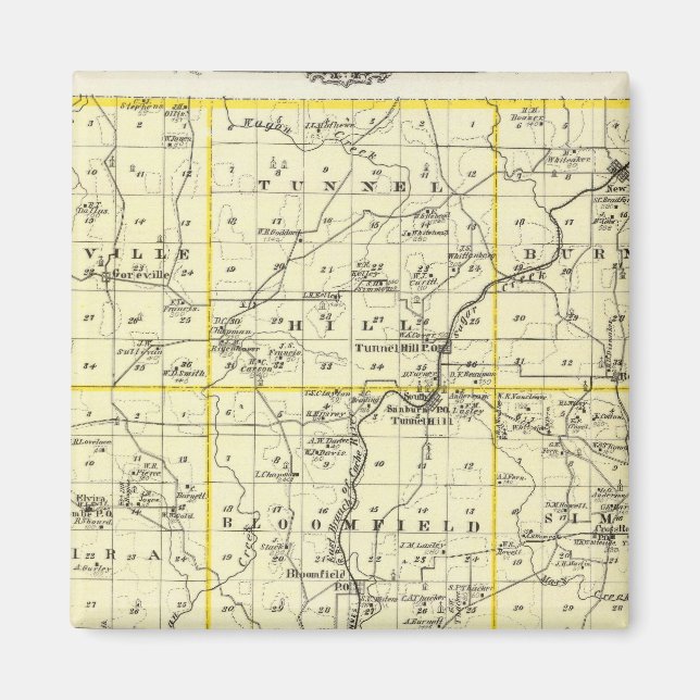 Imã Mapa do Condado de Johnson e de Viena (Frente)