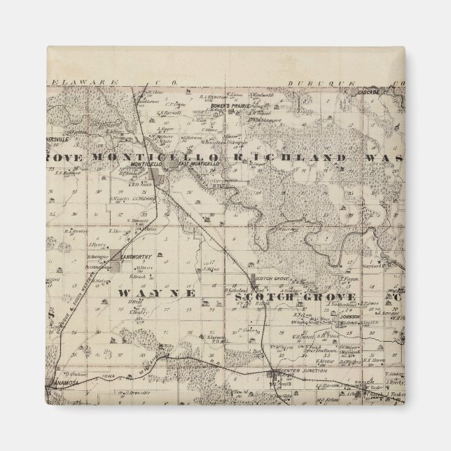 Imã Mapa do Condado de Jones, Estado de Iowa (Frente)