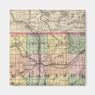 Imã Mapa do Condado de Kalamazoo, Michigan