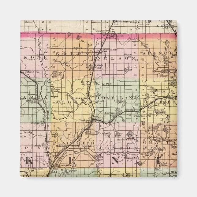 Imã Mapa do Condado de Kent, Michigan (Frente)