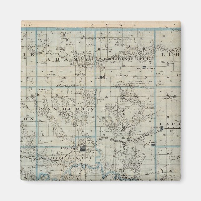 Imã Mapa do Condado de Keokuk, Estado de Iowa (Frente)