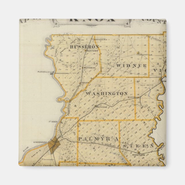 Imã Mapa do Condado de Knox (Frente)