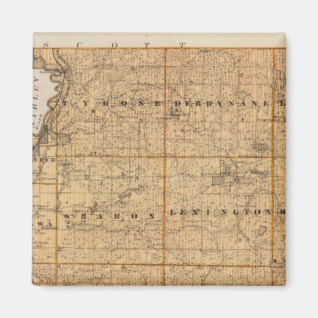 Imã Mapa do Condado de Le Sueur, Minnesota (Frente)