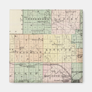 Imã Mapa do Condado de Manitowoc, Estado de Wisconsin