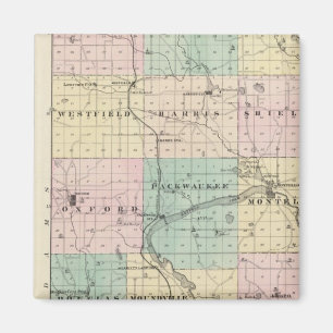 Imã Mapa do Condado de Marquette e Westfield