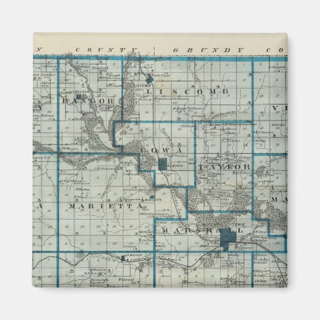 Imã Mapa do Condado de Marshall, Estado de Iowa (Frente)