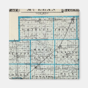 Imã Mapa do Condado de McLean e de Le Roy