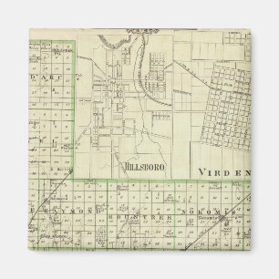 Imã Mapa do condado de Montgomery, Hillsboro e Virden
