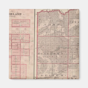 Imã Mapa do Condado de Newton com a Goodland e Kentlan